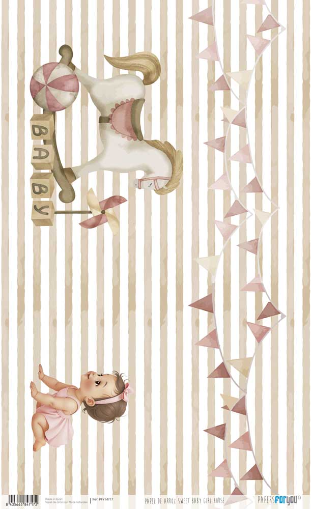 Papel de Arroz 57x33 Cm Swee Baby Girl Horse