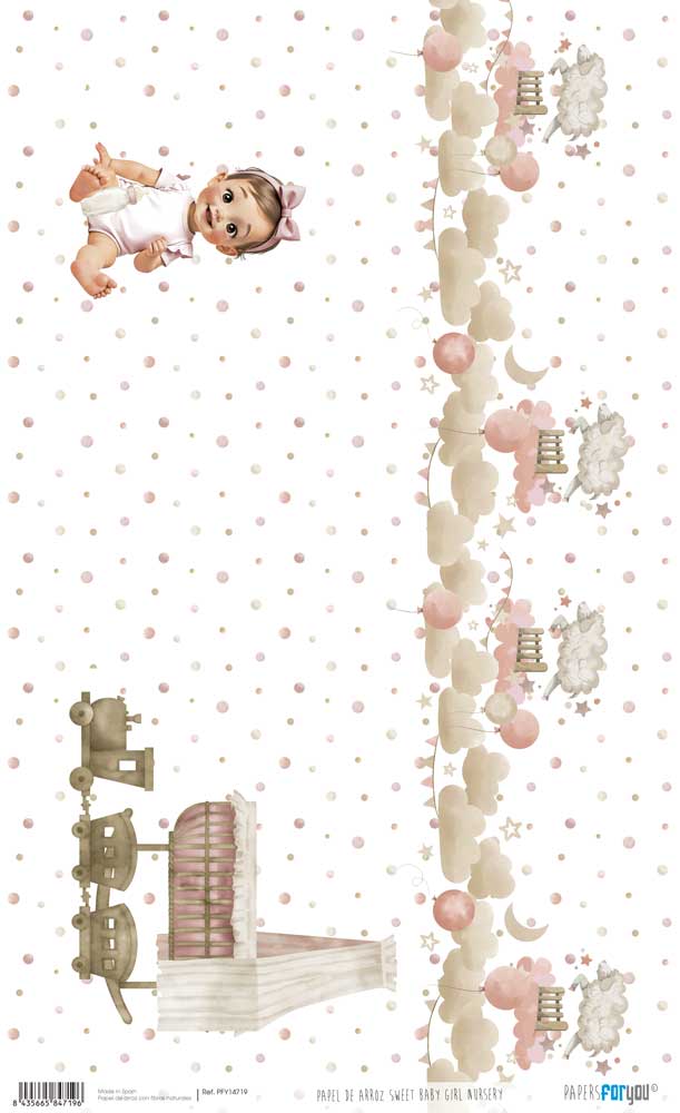 Papel De Arroz 54X33 Cm Sweet Baby Girl Nursery