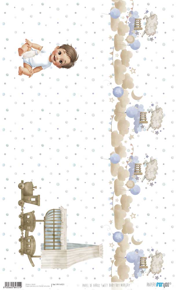 Papel De Arroz 54X33 Cm Sweet Baby Boy Nursery