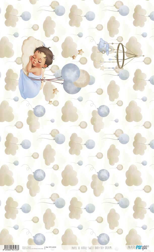 Papel De Arroz 54X33 Cm Sweet Baby Boy Dreams