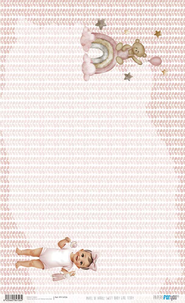 Papel De Arroz 54X33 Cm Sweet Baby Girl Teddy