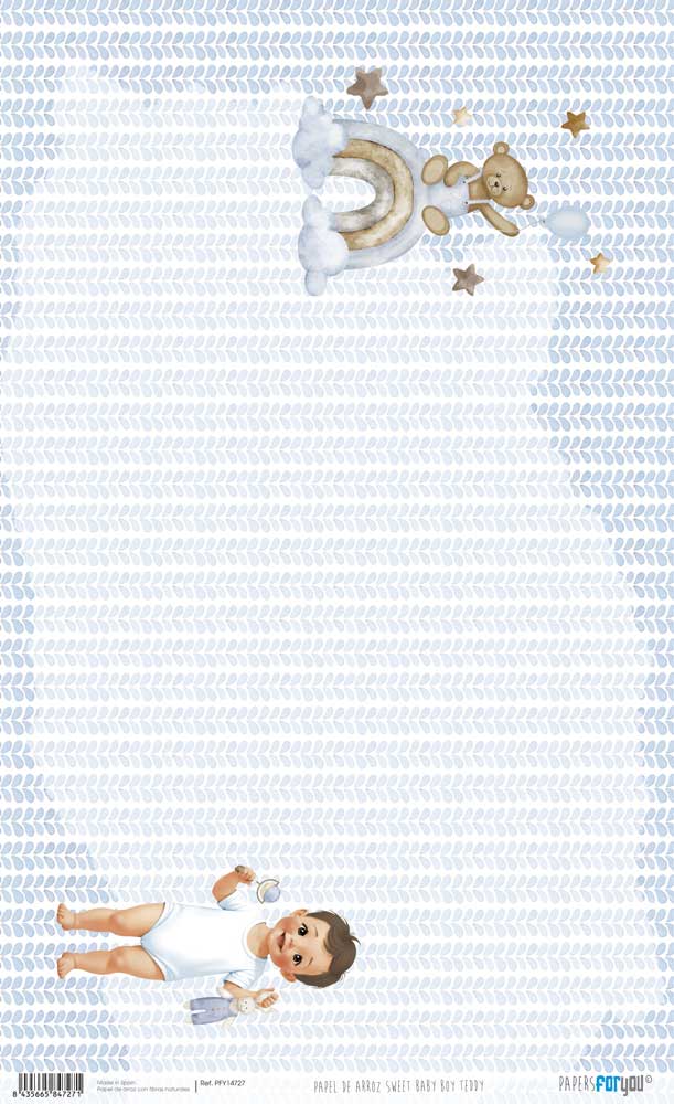 Papel De Arroz 54X33 Cm Sweet Baby Boy Teddy