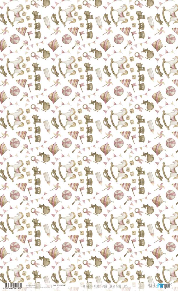 Papel De Arroz 54X33 Cm Sweet Baby Girl Toys