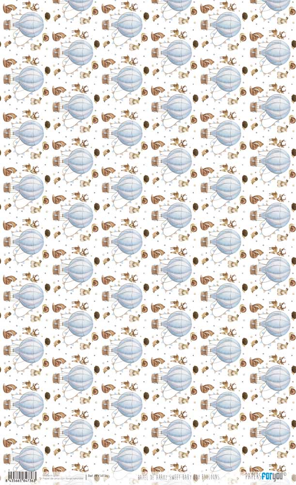 Papel De Arroz 54x33 Cm Baby Boy Balloons