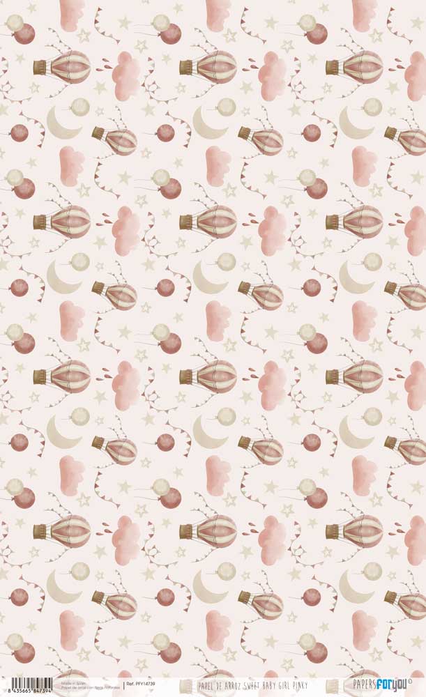 Papel De Arroz 54X33 Cm Sweet Baby Girl Pinky