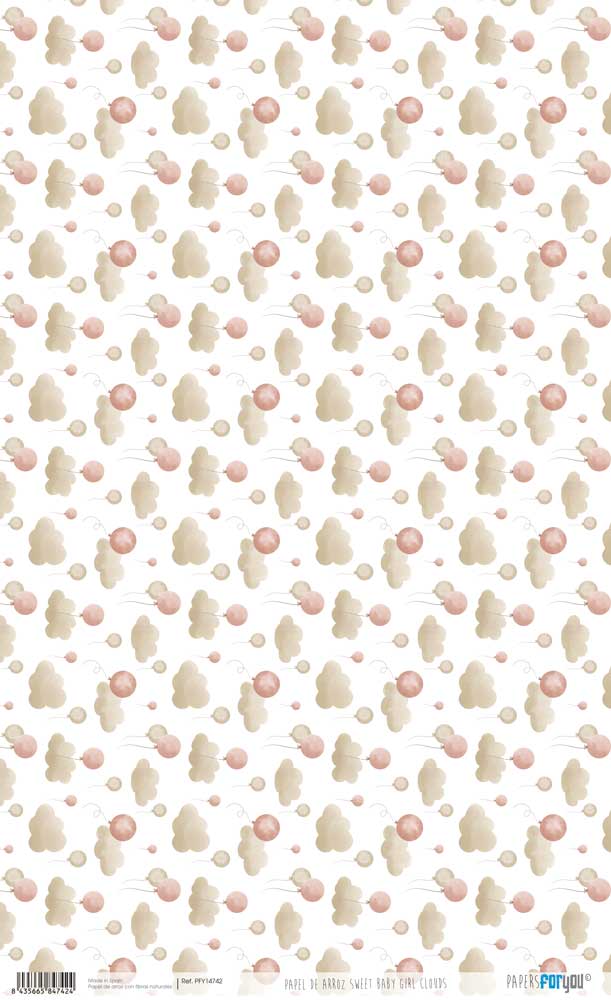 Papel De Arroz 54X33 Cm Sweet Baby Girl Clouds