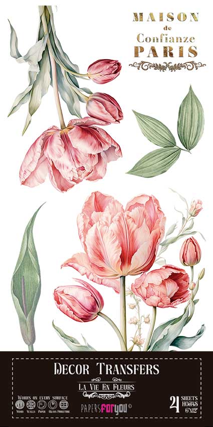Decor transfer 15x30 Tulipanes 4 Hojas