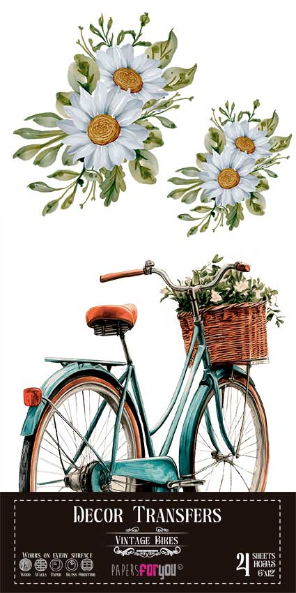 Decor transfer 15x30 Bicicletas 4 Hojas