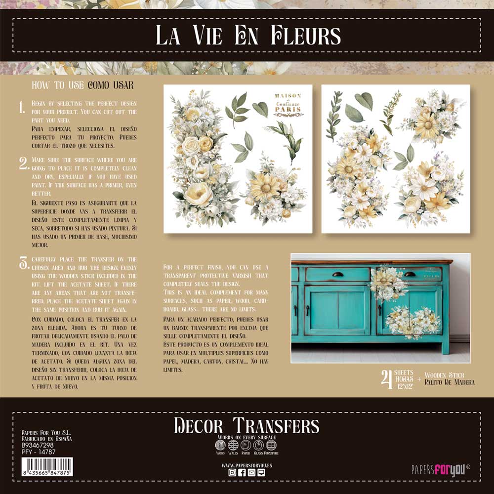 Decor transfer 30x30 Daisies 2 hojas