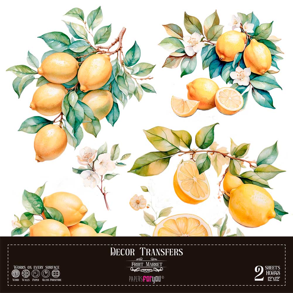Decor transfer 30x30 Limones 2 hojas