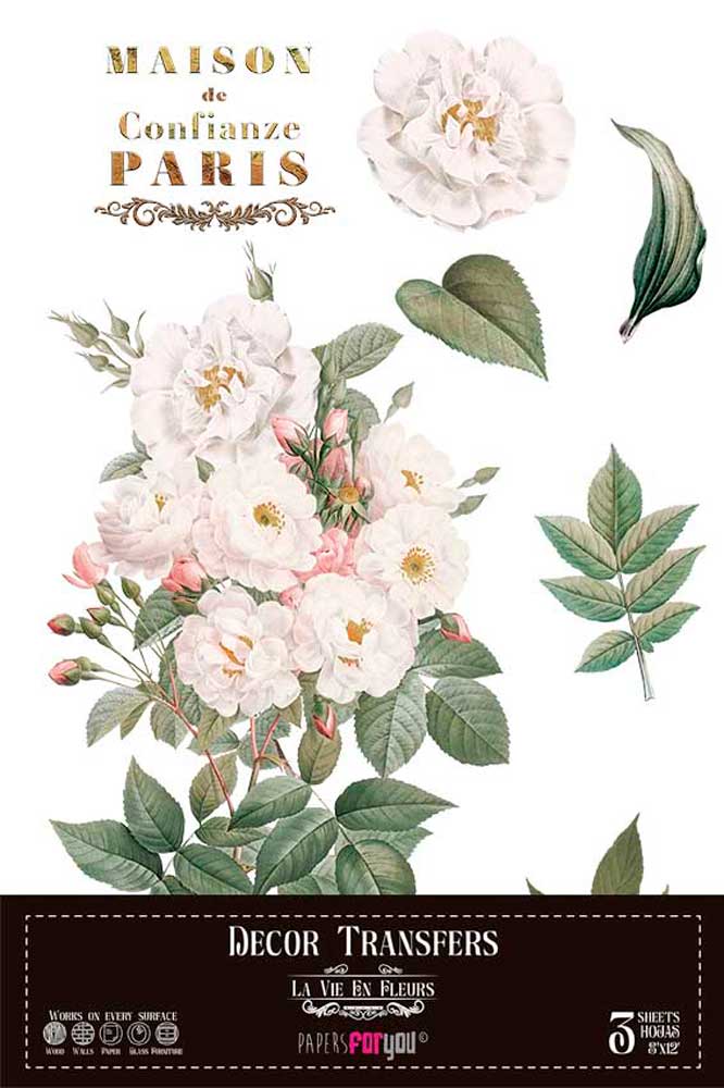 Decor transfer 20x30 Rosas 3 hojas