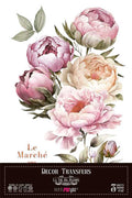 Decor transfer 20x30 Peonias 3 hojas