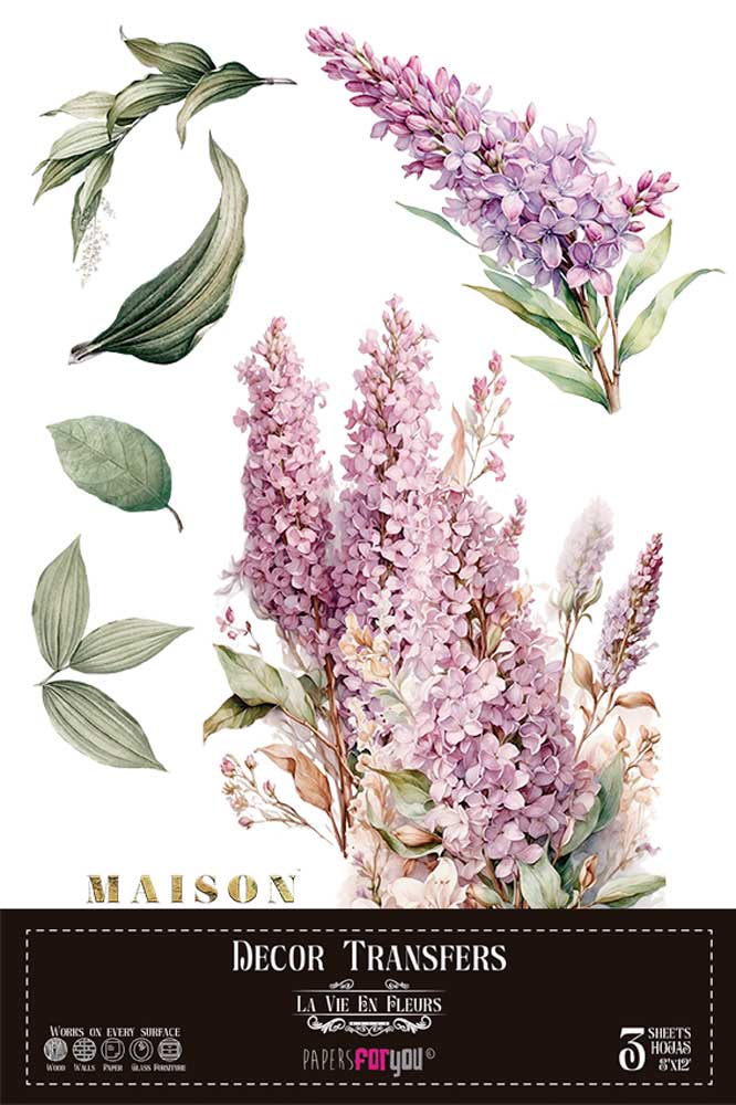 Decor transfer 20x30 Lilas 3 hojas