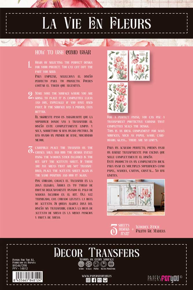 Decor transfer 20x30 Tulipanes 3 hojas