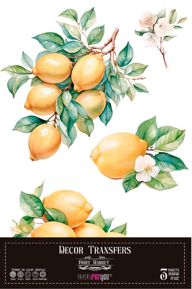 Decor transfer 20x30 Limones 3 hojas