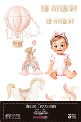 Decor transfer 20x30 Sweet Baby Girl 3 hojas