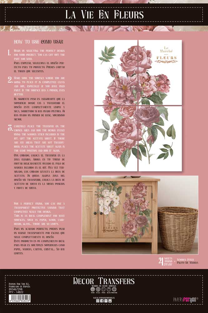 Decor transfer 60x90 Rosas