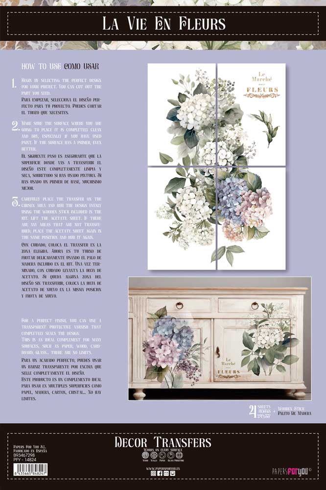 Decor transfer 60x90 Hortensias