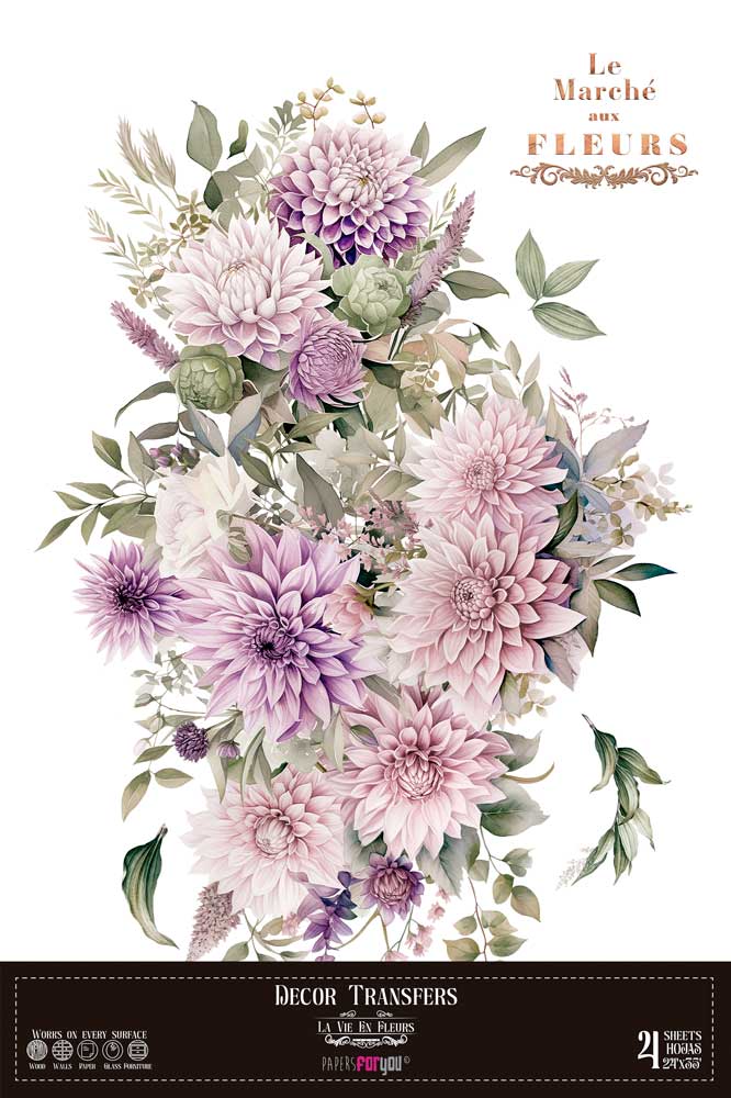 Decor transfer 60x90 Dalias