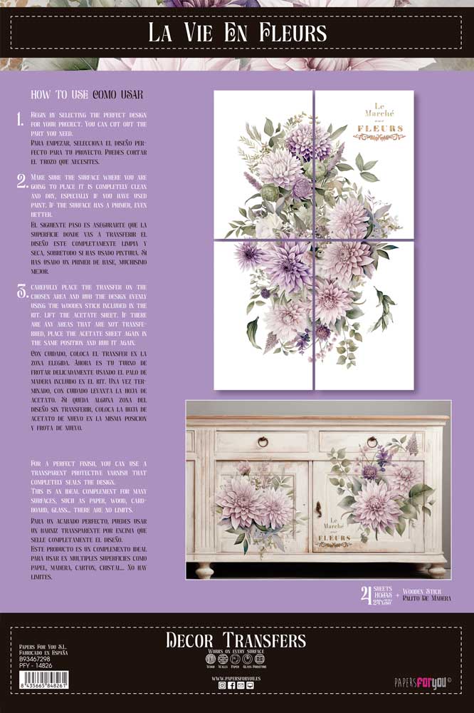 Decor transfer 60x90 Dalias