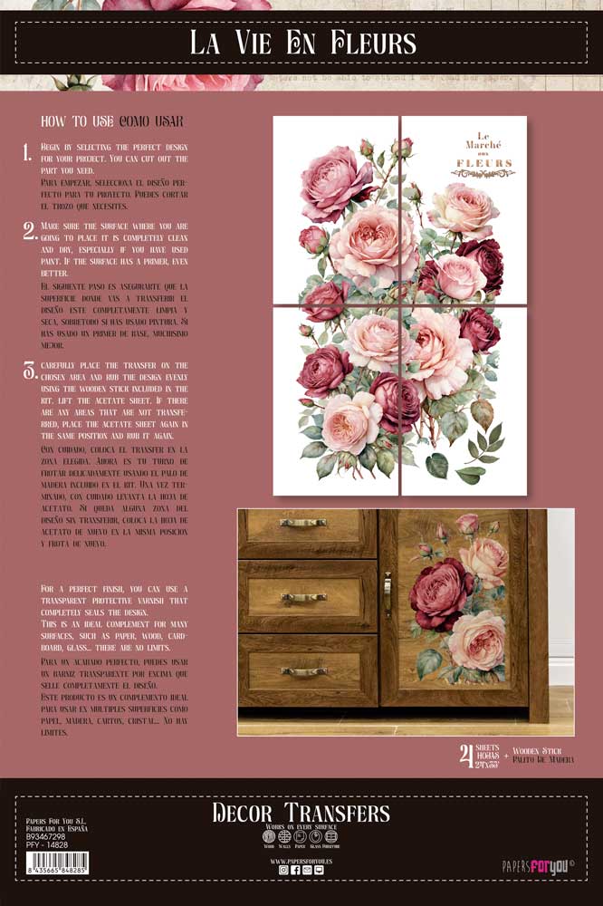 Decor transfer 60x90 Rosas