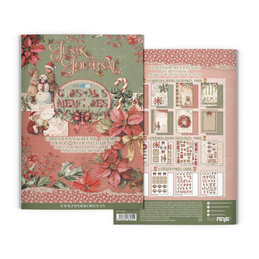 Junk journal Christmas Memories PFY A4