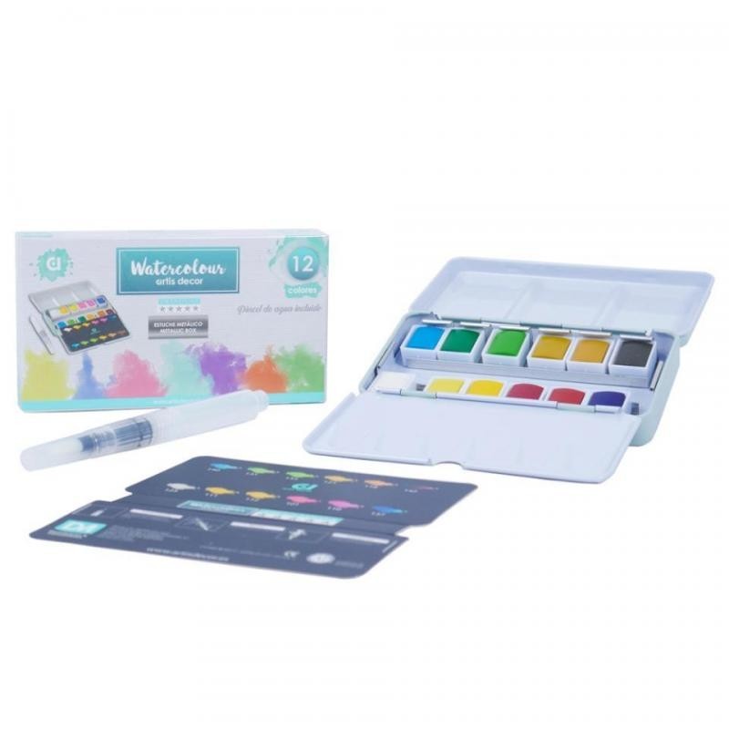 Set 24 Colores acuarelas 1/2 Godfet Artis Decor (Caja Metálica)