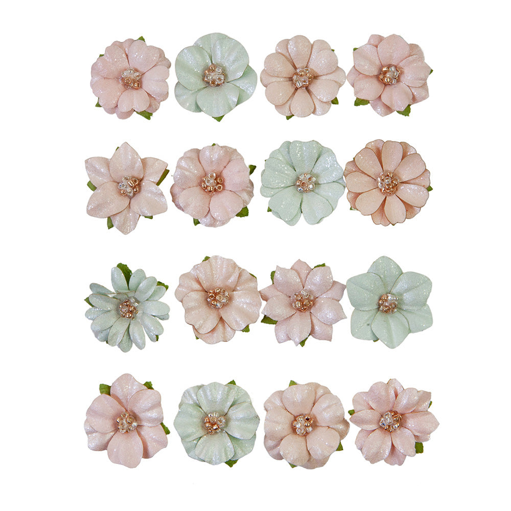 Flores Prima colores rosados y mint nacarados