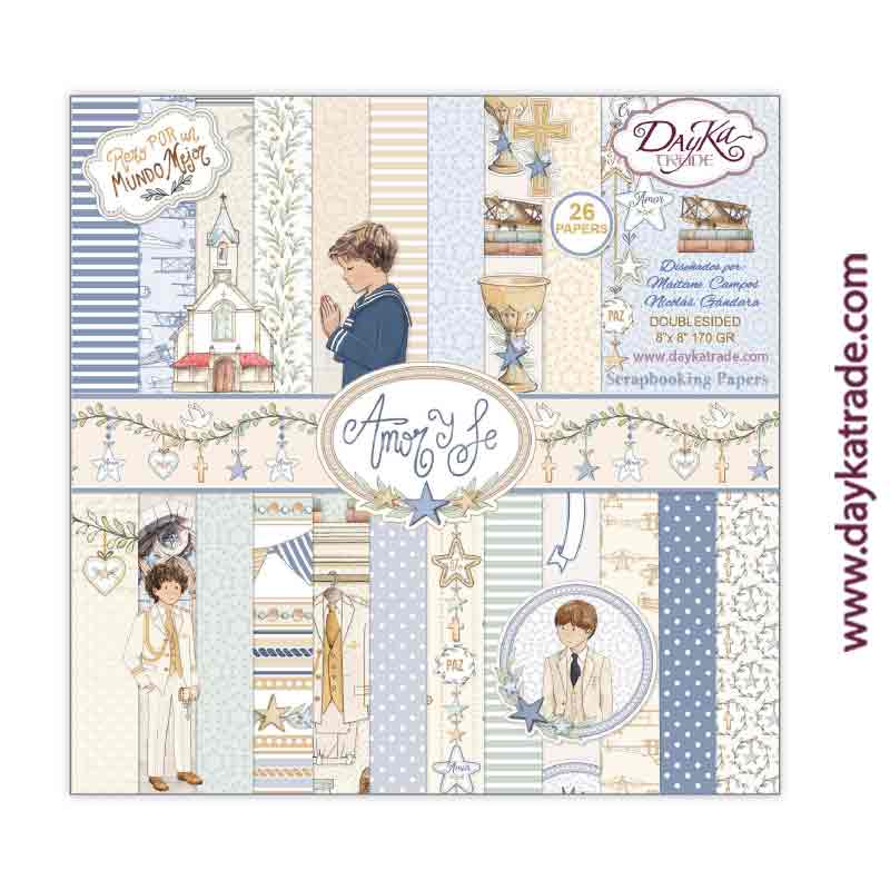 Block Comunión Niño Amor Y Fe 20x20