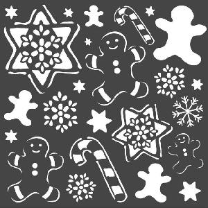 Stencil Gingerbread 18X18