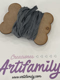 Cinta De Seda Reciclada Color Gris 1M Con Bobina De 12 Cm