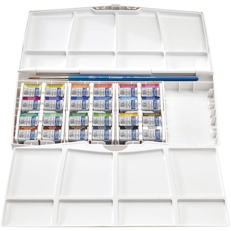 Acuarela Cotman W&N 24 semi godets "Pintor Plus"