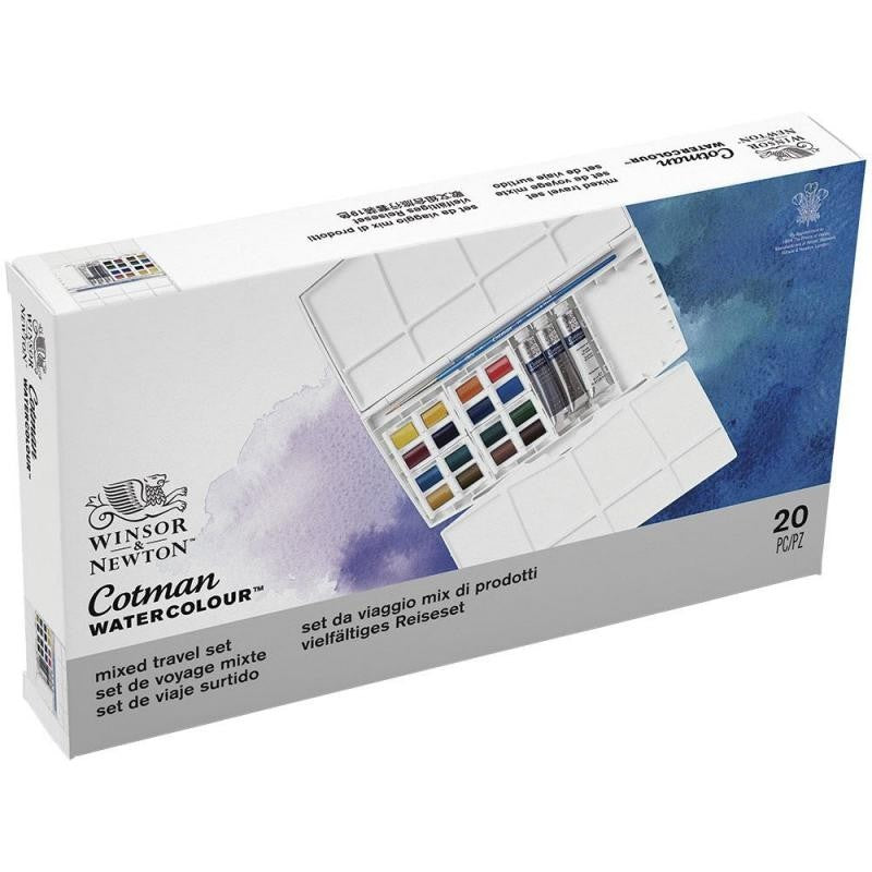 Acuarela Cotman W&N 24 semi godets + 3 Tubos "Pintor Plus"
