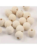Pack Bola Chupetero Madera Con Rayas 16 Mm