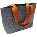 Bolso fieltro gris con asas piolipiel camel 41x10x30 cm. Ref. 32