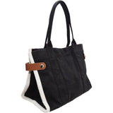 Bolso Shopper  negro y blanco 100% Algodón 340gr 32x23x17 ref6