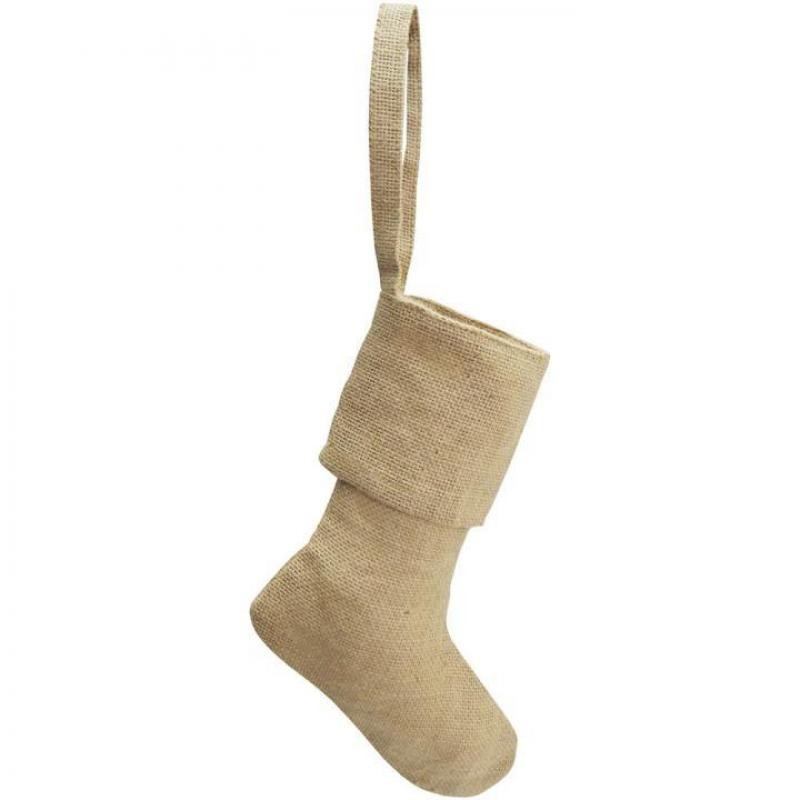Calcetín navidad grande yute 48x28