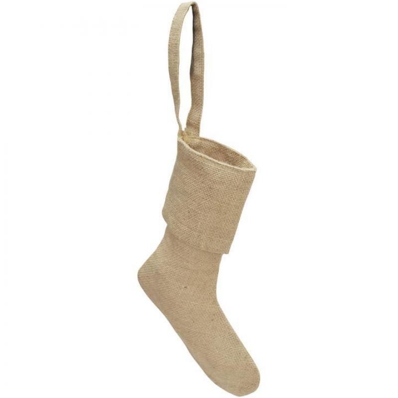 Calcetín navidad grande yute 48x28