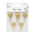 Clips Corazón Glitter