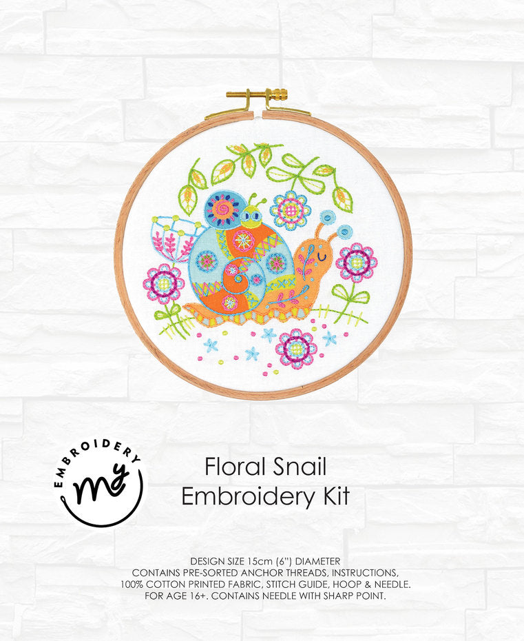 Kit de bordado Floral Snail