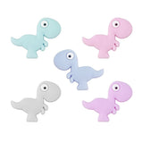 Cuentas Silicona Chupetero Dinosaurio Gris