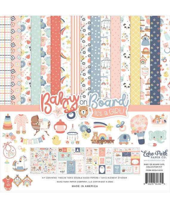 Block 30x30Bebé a bordo ¡Es una niña! Kit de colección de 12x12 pulgadas