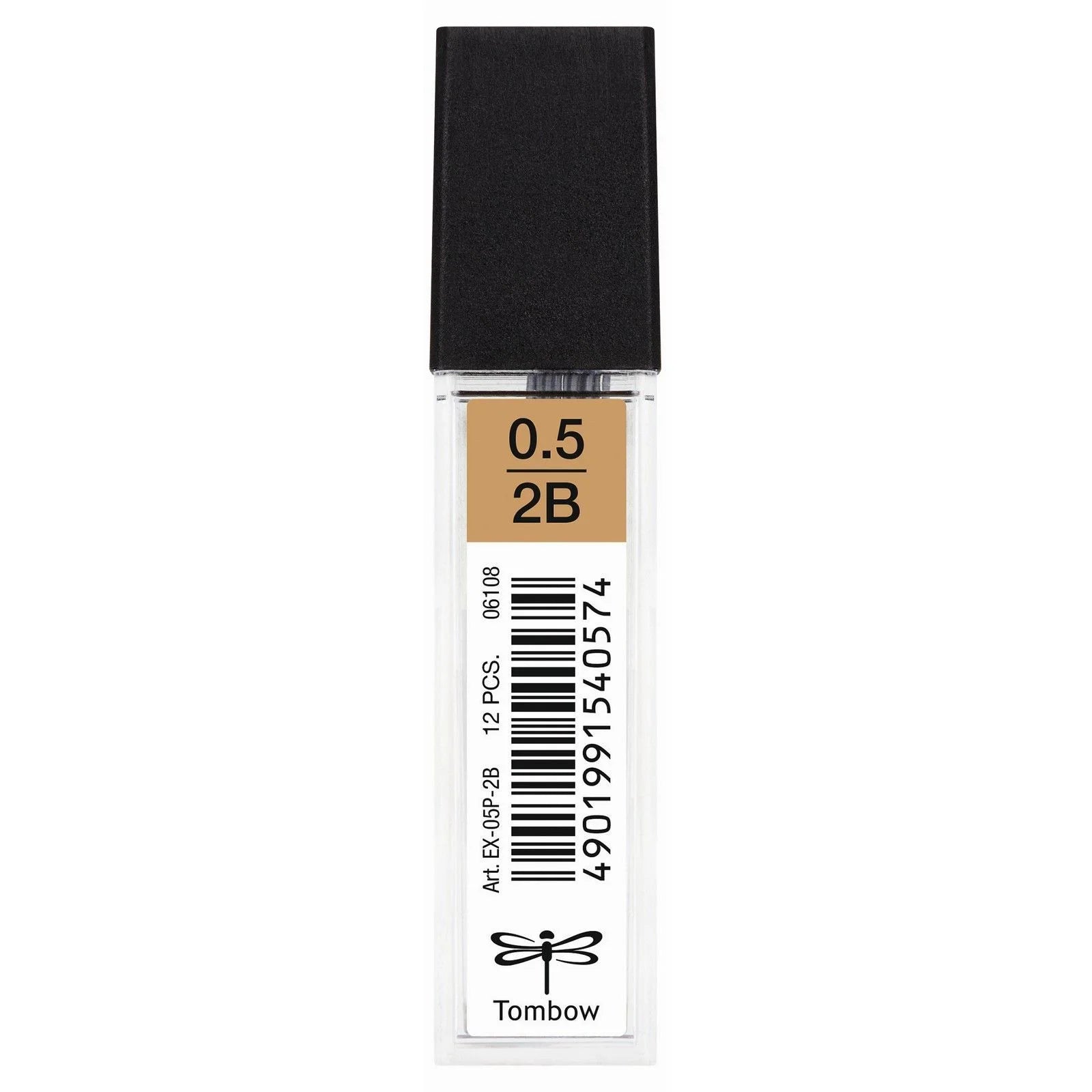 Tombow • Mina para portaminas ancho 0,5 mm grado de dureza 2B 12 piezas