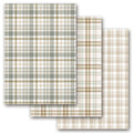 Set 3 Papel Cartonaje Cuadros Mint Marrón