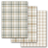 Set 3 Papel Cartonaje Cuadros Mint Marrón