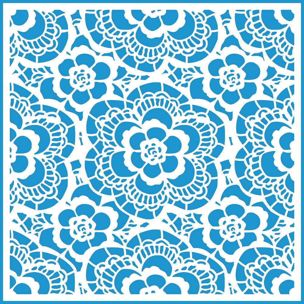 Stencil Adorno Floral 20x20