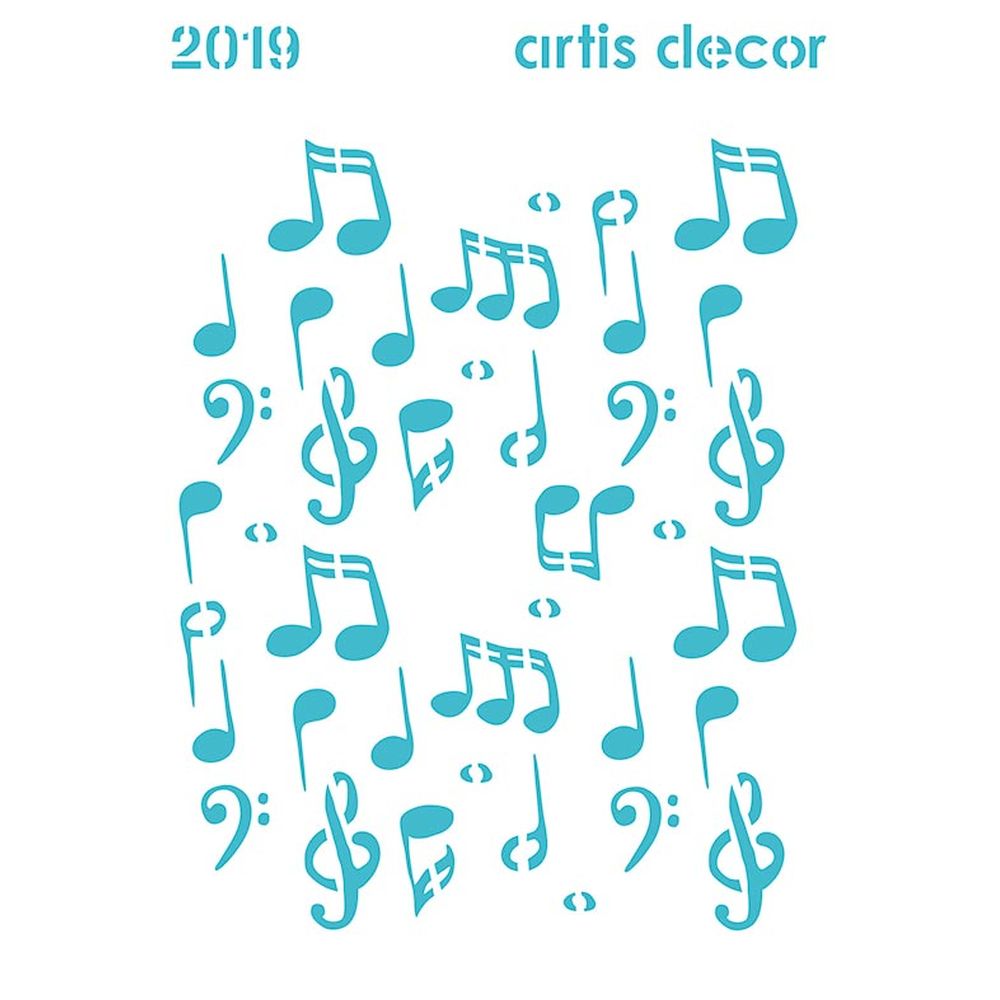 Stencil Notas Musicales 15x20