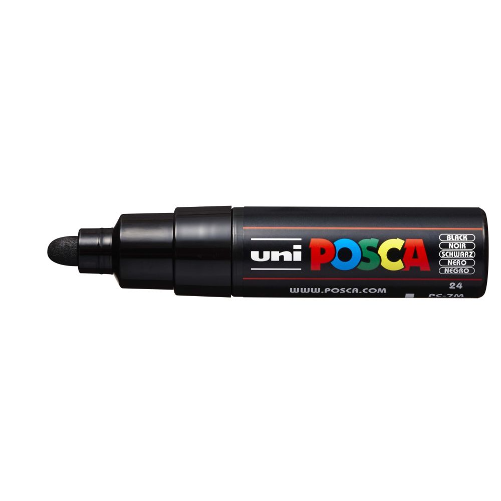 Uni Posca Rotulador Grueso Negro 24 4.5-5.5mm