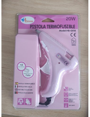 Pistola De Silicona Color Rosa Para Barras De 7 Mm
