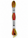 Hilo Dmc Mouliné 4510 gris, rojo, naranja y amarillo